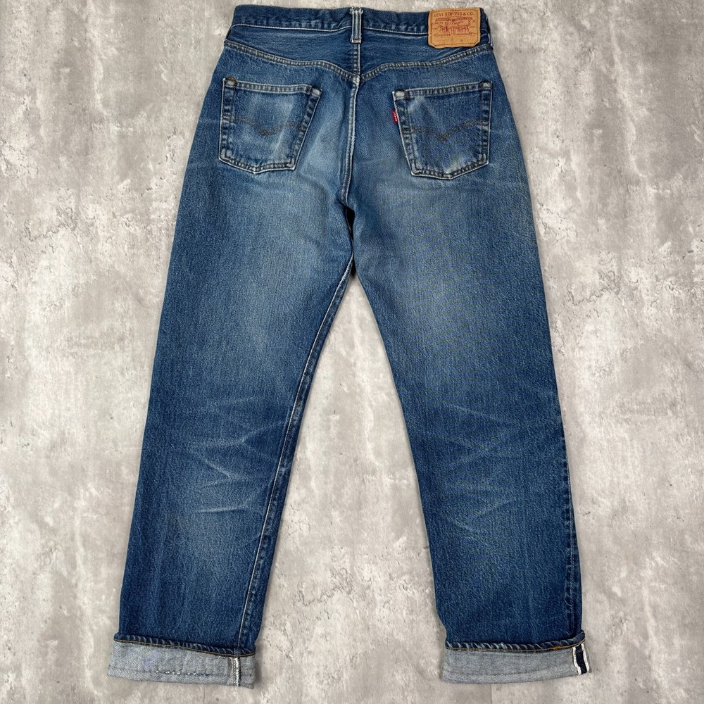 Vintage Levis 501 Jeans Mens 34x34 (31x31) Selvedge Redline Honeycomb Fade 70s